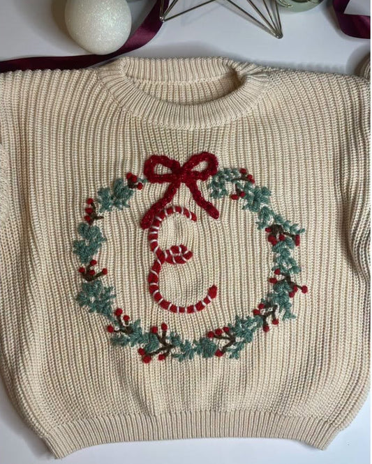 Christmas Wreath Initial